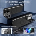 thumbnail image 2 of （Black）Magnetic Case for iPhone 15 PRO Compatible with MagSafe, Built-in Camera Ring Holder Mobile Phone Case, Shockproof Armored Military Robust Duty Stand Case for iPhone 15, 2 of 5