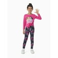 thumbnail image 2 of Barbie Girls 2Pcs Pink Outfit Set Long Sleeve Graphic Tee And Logo Print Legging Casual Matching Clothes Sizes 5-12Y, 2 of 12