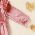thumbnail image 6 of Zukuco 2Pcs Baby Girls My First Birthday Outfit Velvet Long Sleeve One Year Old Romper Bodysuit Headband Clothes, 9-12 Months, 6 of 9