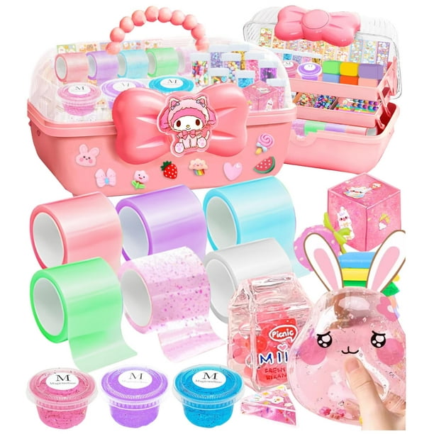 Jimcii Bow Nano Tape Bubble Kit para niños con caja Nano Tape Squishy Maker Kit Nano Bubble Tape Kit Nano Tape Bubbles