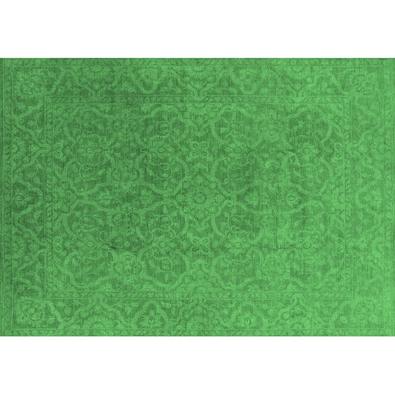 Ahgly Company Indoor Rectangle Persian Emerald Green Bohemian Area Rugs, 7' x 10'