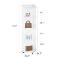 thumbnail image 2 of Hommoo Cabinet,Glass Display Cabinet 4 Shelves with Door, Floor Standing Curio Bookshelf for Living Room,White, 2 of 10