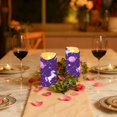 thumbnail image 6 of Iauyy Flameless Candles Battery Operated LED Pillar Candles with Remote and Timer, Purple Pattern-A Set of 2 （M), 6 of 8