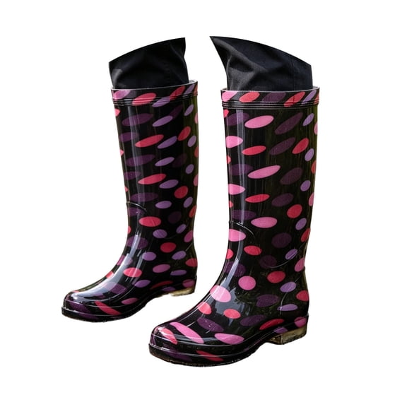 YUEHUA Womens Rain Boots Long Casual Outdoor Boots Ladies Waterproof Anti-Slip Shoes Lightweight Comfortable Work Shoes Outdoor Garden Shoes
