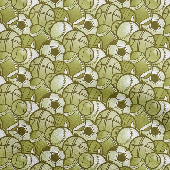 oneOone Viscose Jersey Light Green Fabric Sports Basket & Football Sewing Craft Projects Fabric Prints By Yard 60 Inch Wide