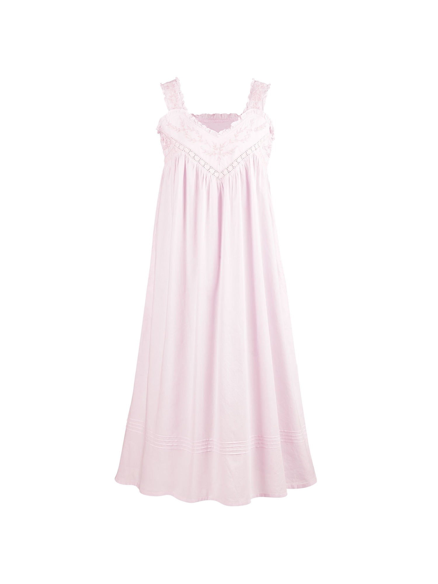 La Cera - La Cera Cotton Chemise - Lace V-Neck Nightgown with Pockets ...