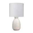 thumbnail image 1 of Benzara BM241211 10 x 10 x 20 in. Ceramic Table Lamp with Repeating Pattern, White, 1 of 5