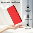 thumbnail image 6 of Wallet Case Compatible for iPhone 11 Pro Max, PU Leather Magnetic Closure Protective Flip Folio Case with 3 Card Holder and Wrist Strap Cover Women Men,Red,For iPhone 11 Pro Max, 6 of 7