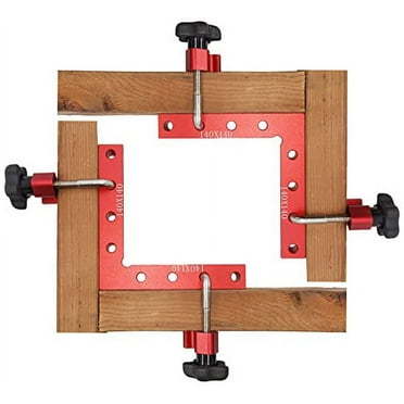 90 Degree Positioning Squares with 4 Clamps, 5.5" x 5.5" Sturdy Aluminum Alloy L-Type Right Angle Corner Clamp for Picture Frame Box, Cabinets, Drawers, Woodworking or Welding