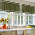 thumbnail image 6 of Dark Olive Window Valance, Minimal Solid 2 Pack Decorative Curtain for Small Windows, Light Filtering Valance with 3” Rod Pocket, 54"W x 18"L, 6 of 9