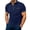 Blue, variant on Gyexs Mens Ribbed Polo Shirts Textured Knit Botton Stretchy Collar Shirt Soft Stretchy Casual Workout Golf Tee Fashion Tops Grey, Size S
