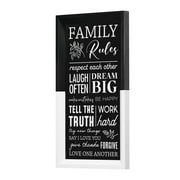 Crystal Art Gallery Gray Family Inspirational Rules Framed Printed Wall Art Dcor Size 8" x 16"