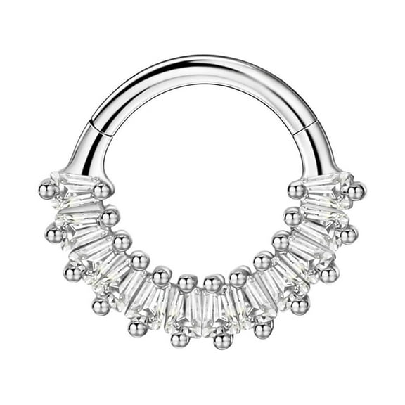 FANSING 16 Gauge Surgical Steel Septum Hoop 16g 10mm Daith Piercing Rings