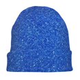 thumbnail image 7 of Naloa Blue Glitter Soft Beanie Hat, Knit Beanie Daily Beanie in Fine Knit for Women Men Winter Travel, Outdoor, 7 of 7