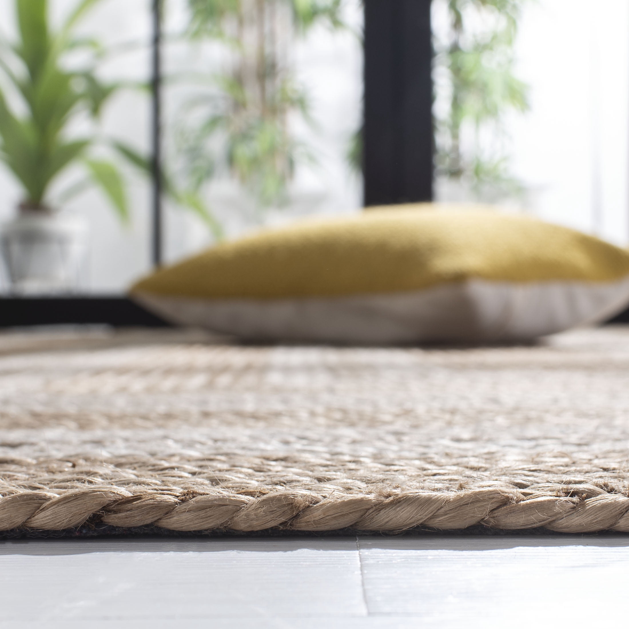 SAFAVIEH Natural Fiber Asia Geometric Area Rug, Natural/Ivory, 8' x 10'