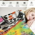 thumbnail image 3 of Autua Giraffe Colorful Paint Splatters Graffiti Art Throw Blanket for All Seasons 50x60in, 3 of 6