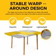 thumbnail image 4 of Yellow Abstract Table Cloths for 6 Foot Rectangle Tables, Grey Geometric Oil Painting Vintage Gradient Patio Waterproof Elastic Fitted Tablecloths, Washable Rectangular Table Cover for Camping, 4 of 8