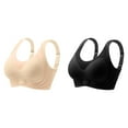 thumbnail image 1 of (2-Pack) Rinsvye Womens Big Bust Full Coverage Thin Seamless Bra No Wire Big Size Bra, 1 of 8