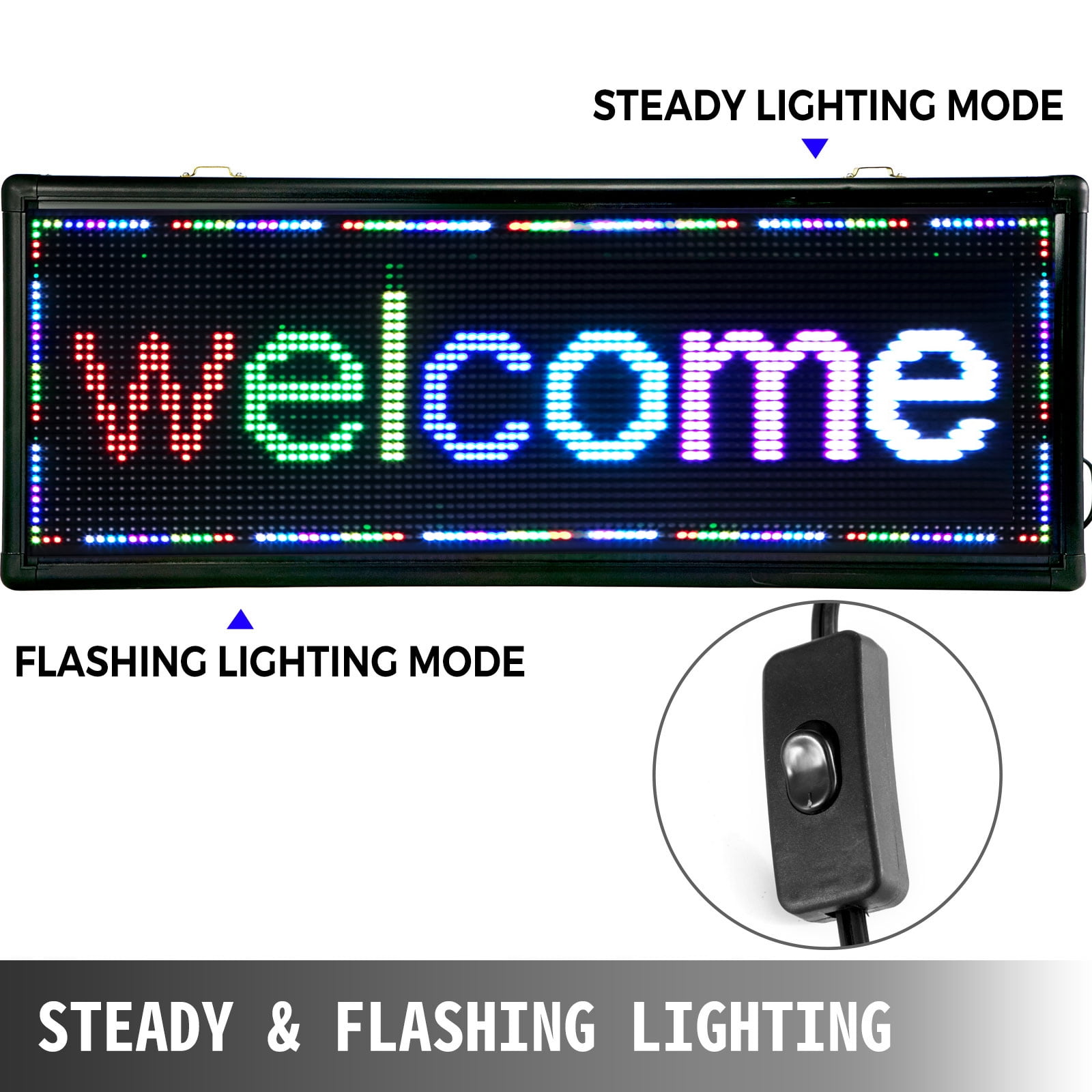 40"x 8" RGB Full Color LED Sign Programmable Scrolling Message Display Screen 