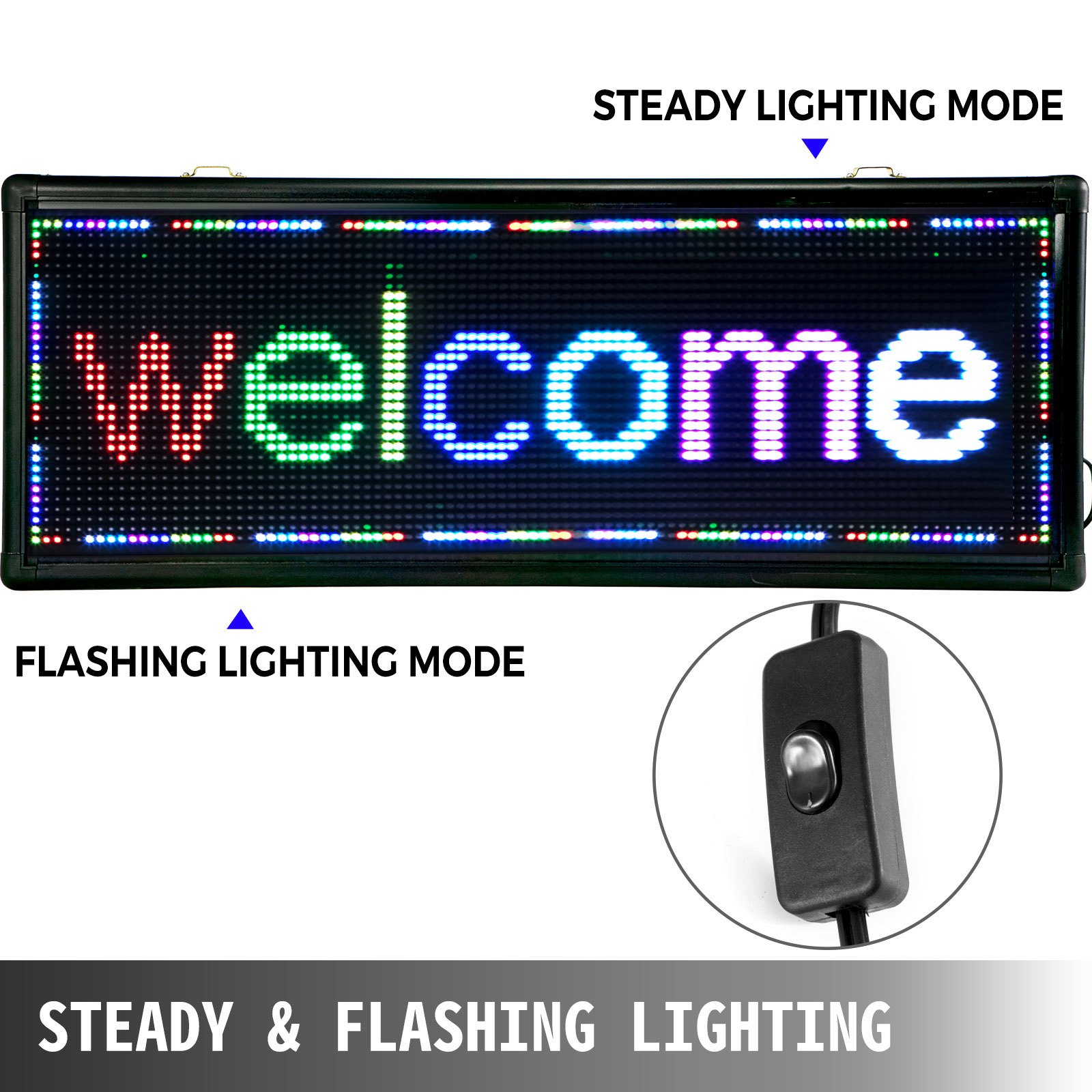 VEVOR Led Sign 40 x inch Led Scrolling Message Display RGB 7-Color P10  Digital Message Display Board Programmable by PC WiFi  USB with SMD  Technology for Advertising and Business