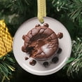 thumbnail image 3 of Molten Chocolate Souffle Dessert Lava Cake Comfort Food Lovers Foodie Novelty Holiday Christmas Ornament Xmas Tree Gift (Flat Design Printed on Ceramic, NOT 3D), 3 of 3