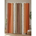 thumbnail image 4 of Orange Farmhouse Striped Shower Curtain, Vintage Wood Texture Mottled Bathroom Decor Curtains Set with Hooks, Waterproof Fabric Home Accessories， Stall 54 X 78 Inch, 4 of 6