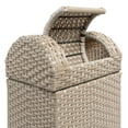 thumbnail image 5 of happimess Darla 14.27-Gallon All-Weather Wicker/Metal Swing Top Hideaway Outdoor Trash Can for Package Delivery, Patio Furniture, Cushions, Gardening Tools, Pool Supplies, Light Pink/White, HPM1201D, 5 of 9
