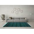 thumbnail image 3 of Ahgly Company Indoor Square Abstract Turquoise Blue Modern Area Rugs, 4' Square, 3 of 4