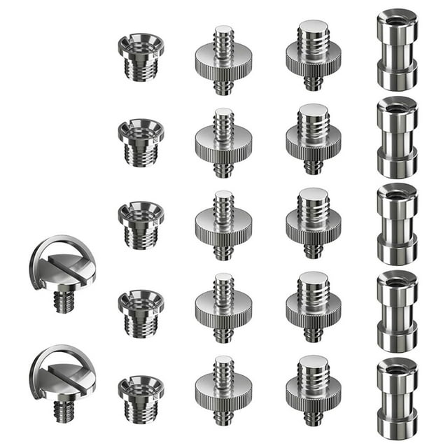 SHISUYAN 22pcs Camera Screw Mount Set 1/4 Inch to 3/8 Inch Converter Threaded Screws