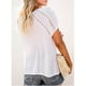 thumbnail image 4 of Camisa de mujer con escote en V, camisa de mujer con encaje en V transpirable, camisa de crochet de color puro, camisa de mujer de mayor durabilidad, 4 of 6