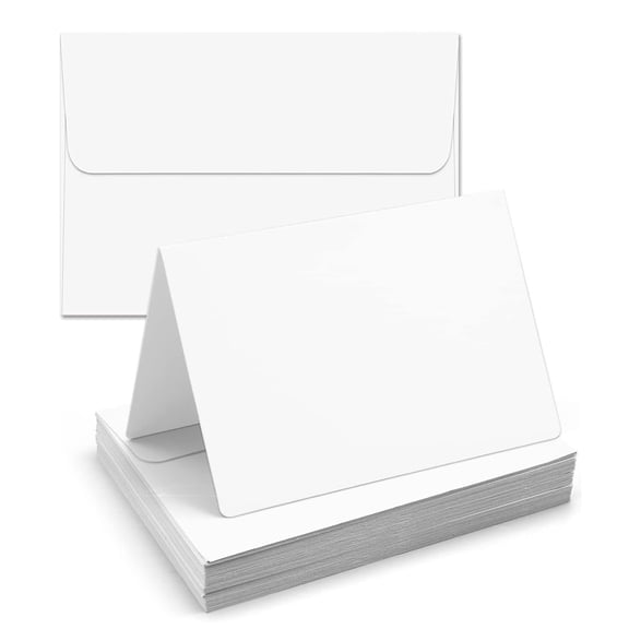 BagDream 100 Pack Blank Cards and Envelopes 4.125 x 5.5 Heavyweight Folded White Invitation Cardstock A2 Envelopes Printable Self Seal for Invitations, Wedding, Graduations, Thank You Cards, Mailing