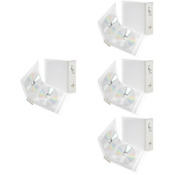 Set of 4 CD Storage Boxes, Space Saving CD Case Holders, Disc Organizer, and Stackable CD Case Organizers for Home and Office