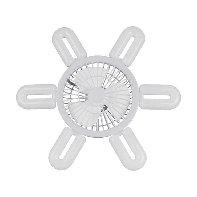 Ventilador moderno con enchufe E27 de 3 luces para lavandería, tienda y sala de estar. Blanco