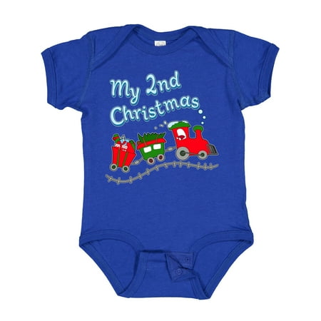 

Inktastic My 2nd Christmas Train with Presents and Tree Gift Baby Boy or Baby Girl Bodysuit