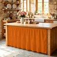 thumbnail image 5 of Burnt Orange Sink Skirt for Bathroom, Self-Adhesive Under Sink Curtain, Country Modern Farmhouse Solid Fall Orange Hide Pipes & Storage Fabric Cabinet Skirt Cover for Kitchen Laundry 32"x55", 5 of 8