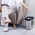 thumbnail image 2 of 2 Pack Stainless Steel Trash Can 3 Gallon, Open Top Trash Can, 8" x 11" x 13", Rectangle Rubbish Bin Kitchen - Slim and Narrow, Small Wastebasket No Lid for Kitchen, Bathroom, Living Room, Office, 2 of 8