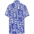 thumbnail image 2 of HAPPY BAY Men's Hawaiian Shirts Short Sleeve Button Down Shirt Floral Shirt Men Vacation Tropical Beach Summer Party Shirts for Men Funny XL Aztec Print, Royal Blue, 2 of 7
