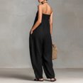 thumbnail image 4 of JULMCOMO Jumpsuits for Women Off Shoulder Sleeveless Summer Jumpsuits Tie Front Strapless Wide Leg Casual Baggy Overalls with Pockets Black S, 4 of 8