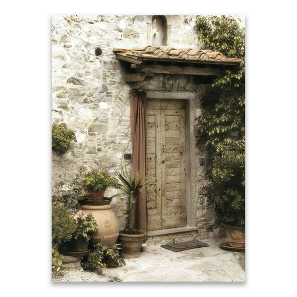Artissimo Designs Montefioralle - Toile Imprimée Encadrée - 18W x 24H x 2D
