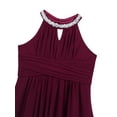 thumbnail image 6 of Aislor Kids Girls Pleated Chiffon Sleeveless Wedding Flower Girls Long Dress Junior Bridesmaid Party Dress Burgundy 14, 6 of 7
