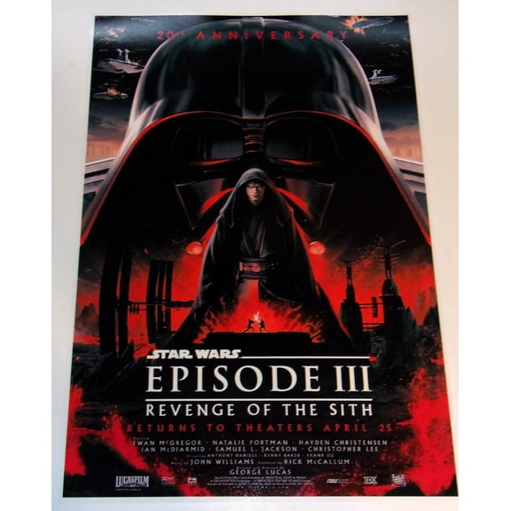 Star Wars III Revenge of the Sith 20th Anniversary "Darth Vader" Poster 19"x 13"