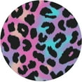 thumbnail image 4 of Neon Leopard Grain Print Tablecloth with Elastic Edge, Round Table Cover Washable Reusable Table Cloths for Kitchen Dining Party, 4 of 6