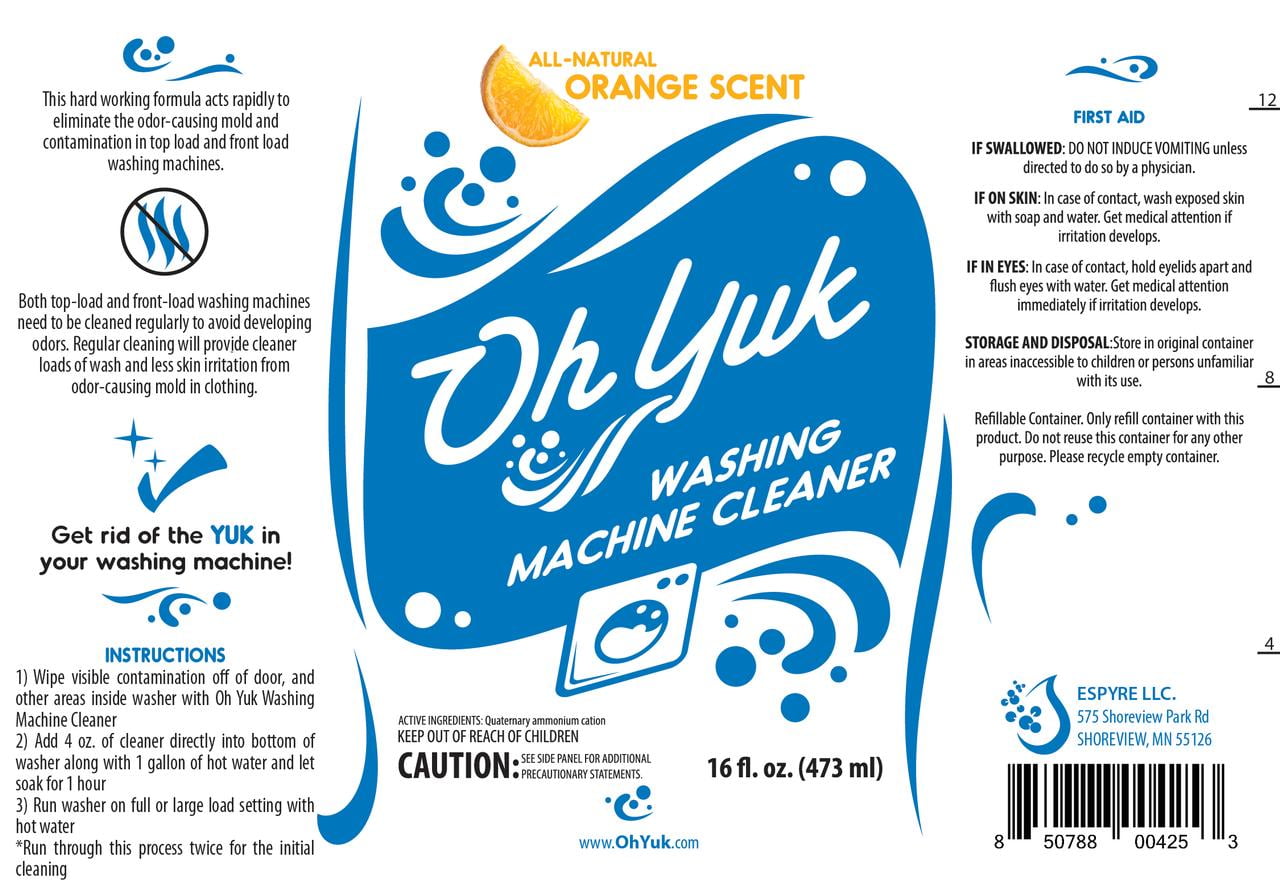 Oh Yuk Washing Machine Cleaner For All Washers (Top Load, Front Load, HE  and Non-HE), Natural Citrus Fragrance, Four Cleanings Per Bottle, Septic  Safe, 16 Fl Oz 
