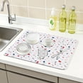 thumbnail image 2 of Large Diatomaceous Stone Dish Drying Mat, Pattern Quick Dry Dish Drying Mats for Kitchen Counter, Dishes, Cups, and Utensils White 19.7*15.7 inch, 2 of 6