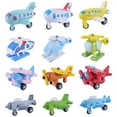 thumbnail image 1 of Multi-patrón Avión Modelo Mini Coche de Madera Avión Vehículos Juguetes Bebé Niños Juguete Educativo Regalos de Cumpleaños 12PCS/Set Yuarrent WJ4041-01B, 1 of 7
