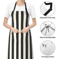 thumbnail image 4 of Kdxio Black And White Thick Stripes Apron with Pockets Adjustable Kitchen Aprons for Men Women Waterproof Aprons for Cooking,Drawing,Crafting, Baking Household Cleaning, 4 of 5