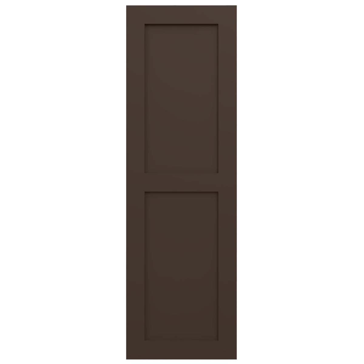 Ekena Millwork 12"W x 42"H True Fit PVC Two Equal Flat Panel Shutters, Raisin Brown (Per Pair - Hardware Not Included)