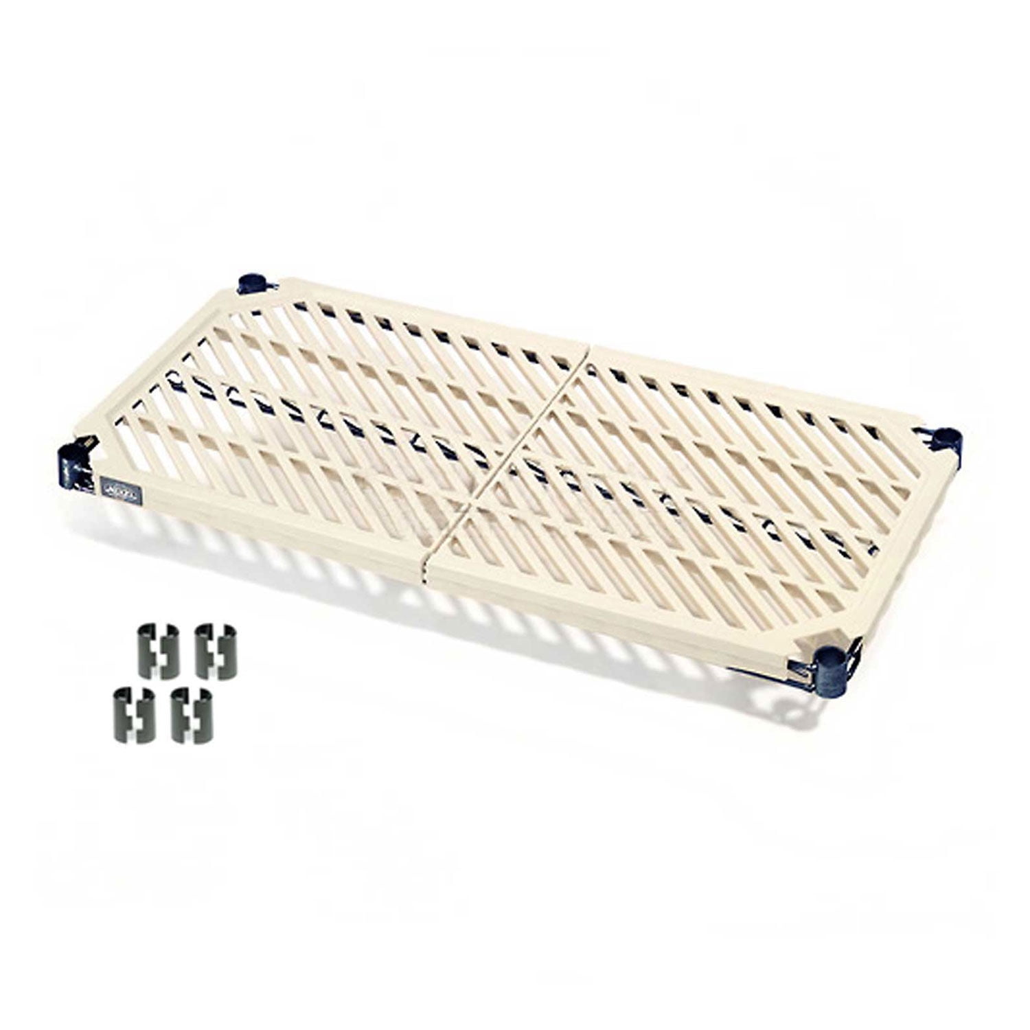 Nexel Vented Plastic Mat Shelf with Clips, 72"W x 18"D