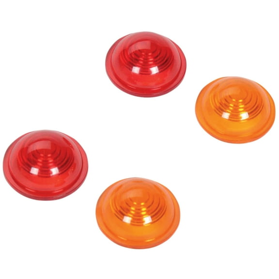 Drag Specialties Mini Retro Bullet Marker Light Amber & Red Lens Kit (2020-0122)