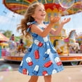 thumbnail image 4 of dmqupv 4th of July Outfits for Girls Toddler Girl Dress Cotton Summer Sundress Baby Casual Playwear Cute A Line Dresses Blue,5-6 Years, 4 of 5